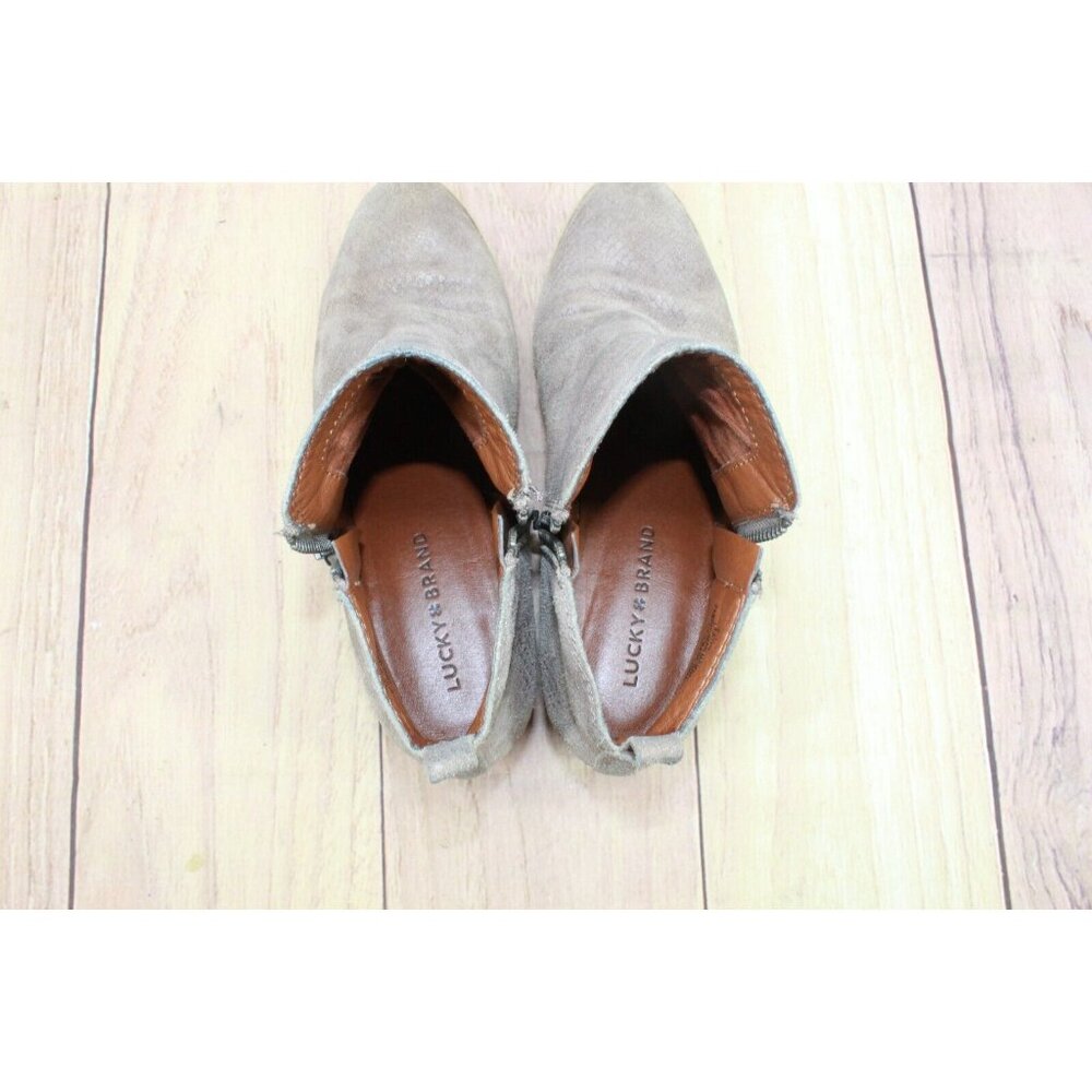 Lucky Brand LK-Basel Gray Snakeskin Leather Side Zip Ankle Bootie Size 7.5 M - Picture 7 of 10